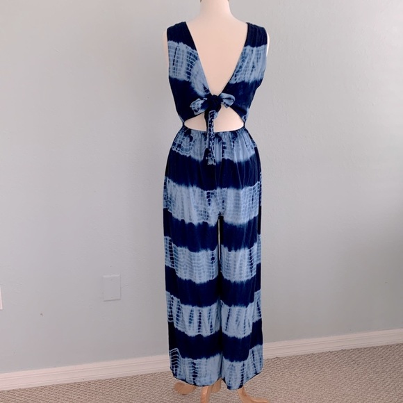 Lulus On the Groove Tie-dye Tie-back Split Leg Jumpsuit - Picture 10 of 16